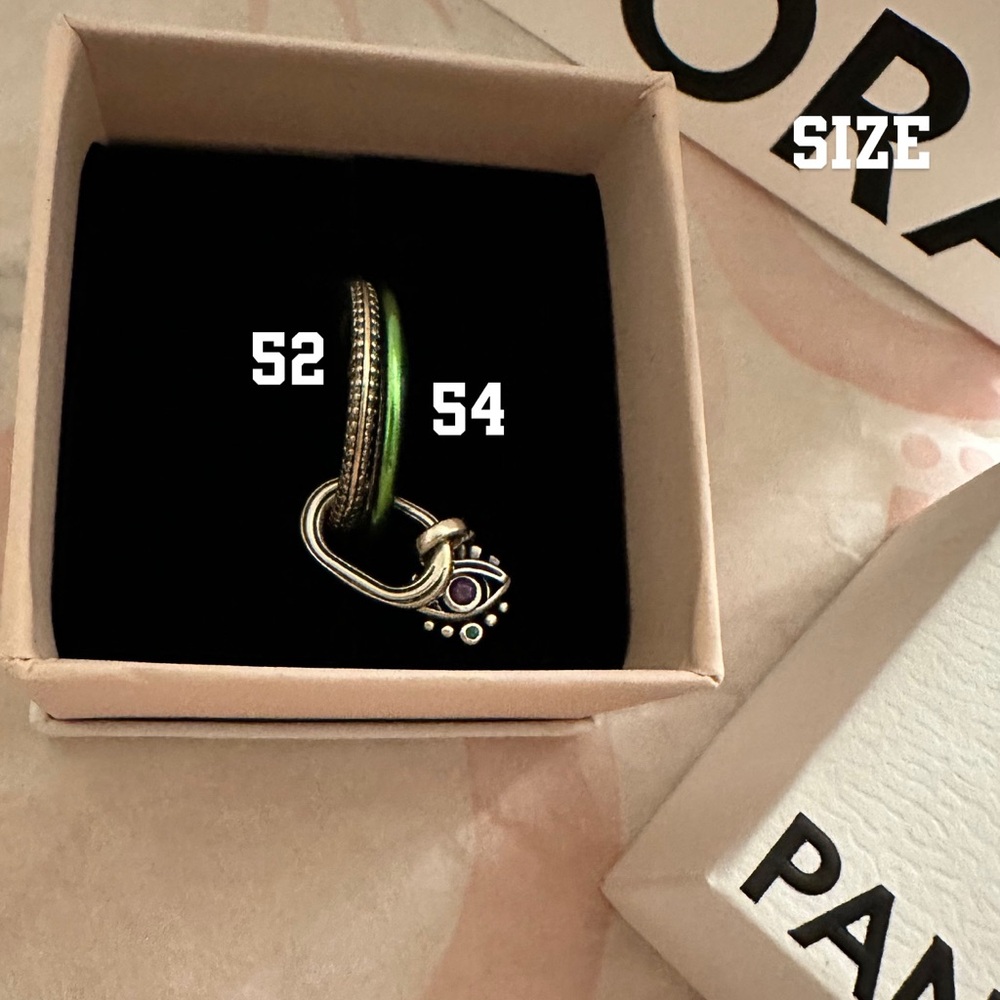 Pandora women's double ring with charm